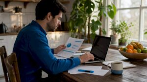 Marketing professional reviewing SEO audit report